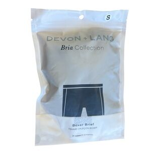 3/$30 NWT Devon + Lang Boxer Brief Womens Black New in Package